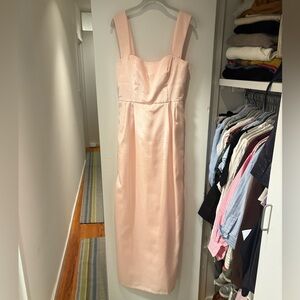 Lulakate “Blush Bengaline” Pink Satin Bridesmaid Dress